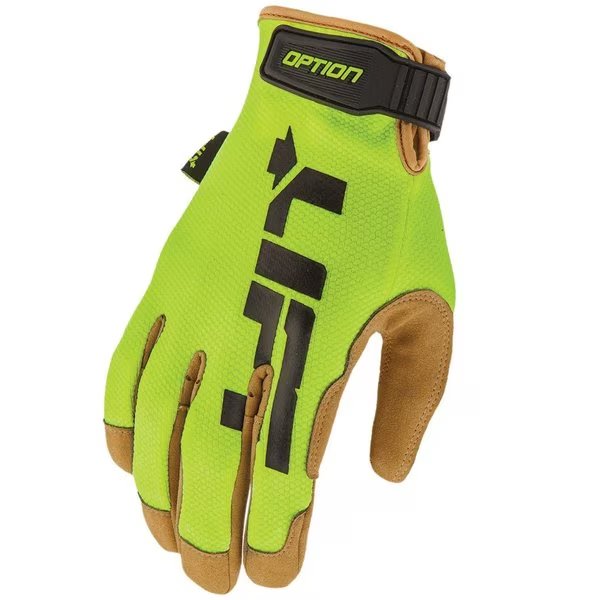 OPTION Glove HiViz Synthetic Leather with Air Mesh, Lift Safety, Mfr#: GON-17HVBR2L